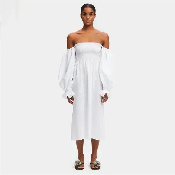 NWT Sleeper SL002AL Atlanta Off-Shoulder Lounge Midi Dress $320 - Picture 2 of 9